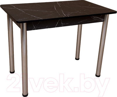 Обеденный стол СВД Юнио 110x70 / 007.П20.Х (мрамор неро маркина/хром)