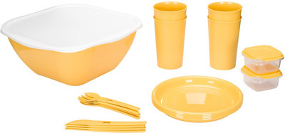 Набор пластиковой посуды Phibo 435234006 (желтый)
