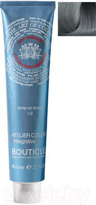 Крем-краска для волос Bouticle Atelier Color Integrative 0.18 (80мл, стальной пепельный)