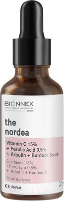 Сыворотка для лица Bionnex The Nordea Витамин С 15%+Феруловая к-та 0.5%+Арбутин+Экст.лопуха (30мл)