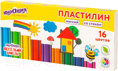 Пластилин Юнландия Веселый шмель / 106673 (16цв)