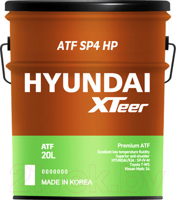 Трансмиссионное масло Hyundai XTeer ATF SP4 HP / 1121014 (20л)