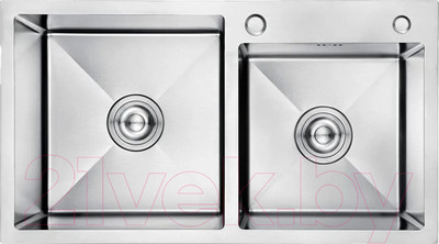 Мойка кухонная AKS Прямоугольная 78x43 правая (сатин)