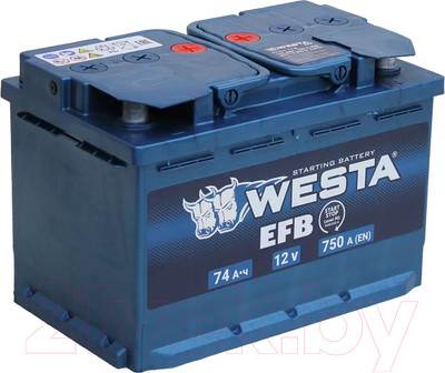 Автомобильный аккумулятор Westa EFB 6СТ-74 VLR Euro низкий ПEFBн008 (74 А/ч)