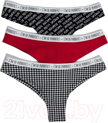 Комплект женских трусов Mark Formelle 412455-1-3 (р.106, черная клеточка на белом)