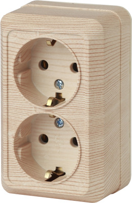 Розетка INTRO Quadro 2-204-11 / Б0053807 (сосна)