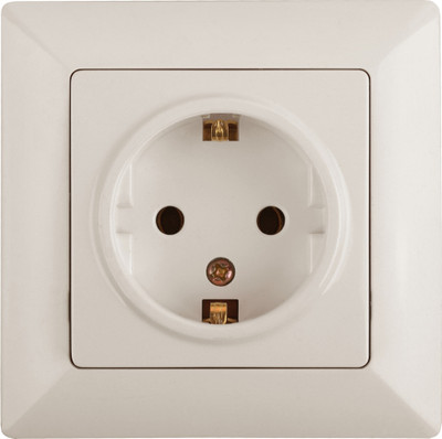Розетка INTRO Schuko 4-202-02 / Б0053650 (слоновая кость )