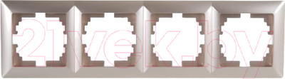 Рамка для выключателей и розеток INTRO Solo 4-504-04 / Б0043427 (шампань)