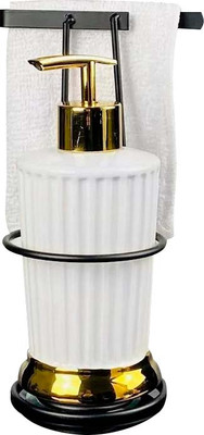 Дозатор моющего средства с губкой Lenardi И салфеткой на подставке 146-023