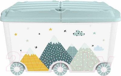 Ящик для хранения Пластишка Горы / 43138513151  (светло-голубой)