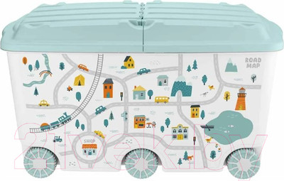 Ящик для хранения Пластишка Путешествие / 43138513152  (светло-голубой)