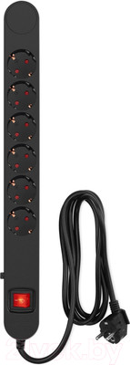 Сетевой фильтр IPPON NF-EU-1.8-10 (1.8м, 6 розеток, черный)