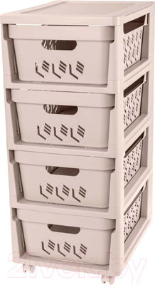 Комод пластиковый Econova Deluxe / 43327693470  (светло-бежевый)