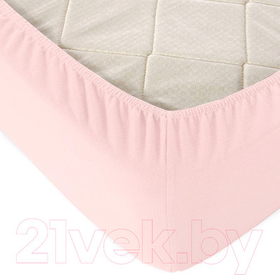 Простыня Alleri Трикотажная на резинке 70x200x20см (светло-розовый)