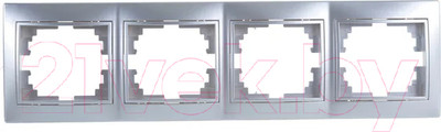 Рамка для выключателей и розеток INTRO Plano 1-504-03 / Б0030102 (алюминий)