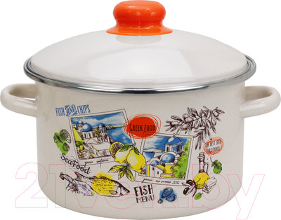 Кастрюля Эмаль Греческая кухня 33-Б1612/4М