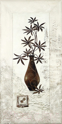 Картина Декарт Цветочная абстракция в темных тонах 1 8Л0334 (в раме)