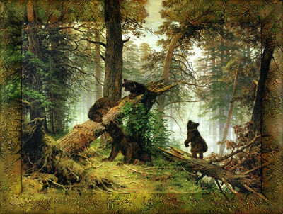 Картина Декарт Утро в сосновом бору Шишкин 8Л3039 (в раме)