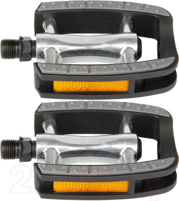 Комплект педалей для велосипеда M-Wave Steady C с противоскользящей накладкой / 5-311040 (серебристый/черный)