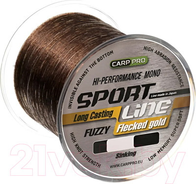Леска монофильная Carp Pro Sport Line Flecked Gold 300M / CP2303-0265  (0.265мм)