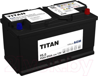 Автомобильный аккумулятор TITAN AGM L5 95Ah 850A R+ (95 А/ч)
