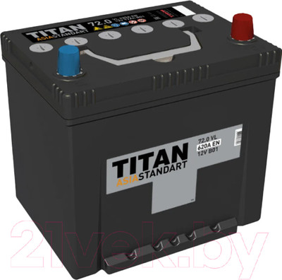 Автомобильный аккумулятор TITAN Asia Standart D26 620A R+ B01 (72 А/ч)