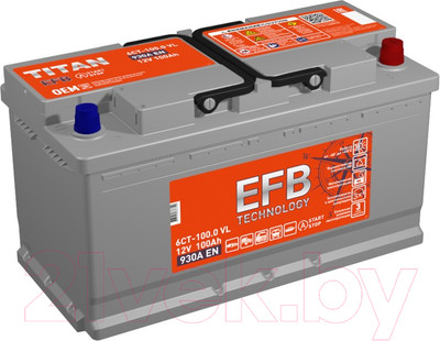 Автомобильный аккумулятор TITAN EFB L5 930A R+ (100 А/ч)