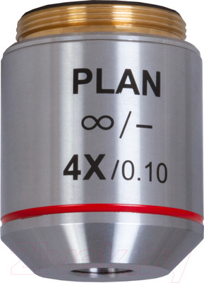 Объектив для микроскопа Levenhuk MED 4x/беск / 76074