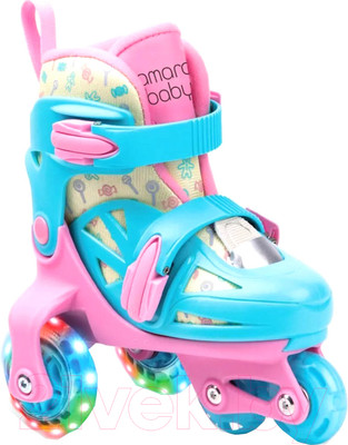 Роликовые коньки Amarobaby Blow / AB23-35BL/061904-29 (р.29-32, розовый/голубой/желтый)