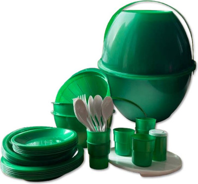 Набор пластиковой посуды Белпласт Пикник с215-2830 (зеленый)