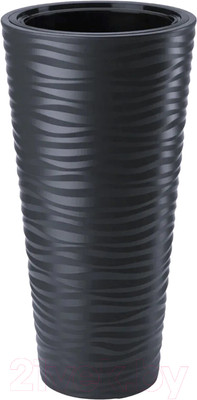 Кашпо Formplastic Sahara Dunes Slim / FP-2723-015 (черный)