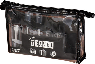 Набор флаконов для косметики Sima-Land 7583965 (прозрачный/черный)