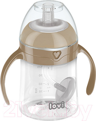 Поильник Lovi С утяжелителем трубочки / 35/363 (150мл, бежевый)