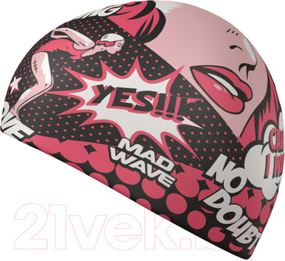Шапочка для плавания Mad Wave Pop-art (красный)