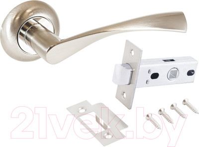 Ручка дверная Аллюр Арт Оскар SN+L45-8 SN 1380/S45 (матовый никель)