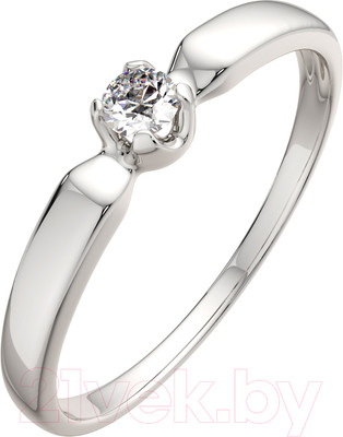 Кольцо помолвочное из белого золота ZORKA 2Б0022/б (р.18, с бриллиантом)