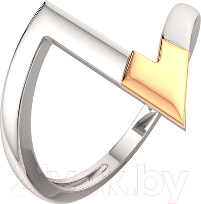 Кольцо из серебра ZORKA 0200105.G14K (р.19, с золотой вставкой)