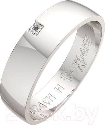 Кольцо венчальное из серебра ZORKA 0210214.REL (р.19.5, с фианитом)