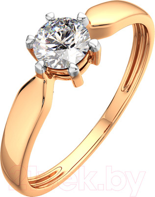 Кольцо помолвочное из розового золота ZORKA 2101160.14K.R (р.18, с фианитом)