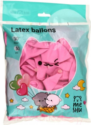 Набор воздушных шаров Meshu М12/30см / MS_55812 (50шт, розовый)