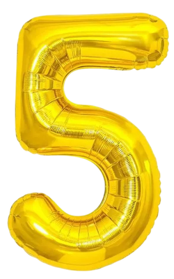 Воздушный шар Meshu Цифра 5 / MS_51219 (золотой)