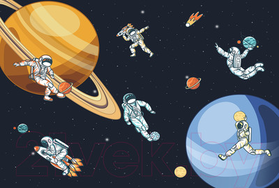 Фотообои листовые Vimala Космонавты (270x400)