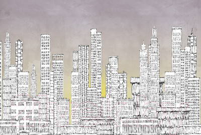 Фотообои листовые Vimala Рисованный город (270x400)