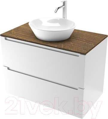 Тумба под умывальник ЗОВ Дион 80 / D80LWP0M9003MKV5-LDSPA (аттик/белый матовый)