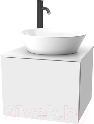 Тумба под умывальник ЗОВ Кито 50 / K50LW0MWMC-LDSPWС0 (белый матовый)
