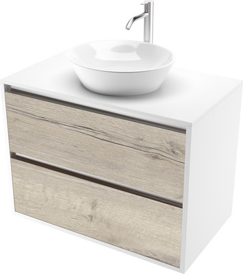 Тумба под умывальник ЗОВ Парма 60 / P60LWP0MWHMC1A-LDSPW (белый/белый галифакс)