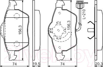 Тормозные колодки Bosch 0986494050
