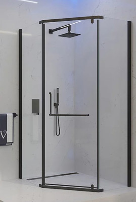 Душевой уголок Veconi 100x100x200 / RV36B-100-01-C5 (стекло прозрачное/черный)