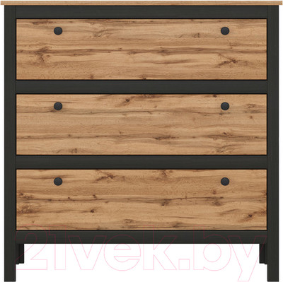 Комод Black Red White Loft KOM3S/90 (дуб вотан/черный)