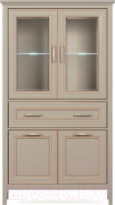 Шкаф с витриной Black Red White Classic REG2W2D1S/170 с подсветкой (глиняный серый)